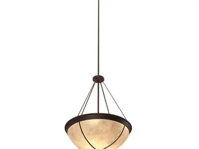 Antique Lobby Dome Light Pendant PBR 3D model