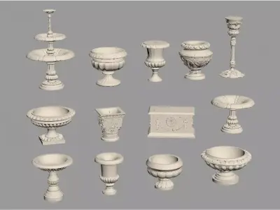European-style flower pot 3D model