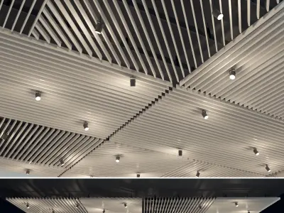 Suspended ceiling rack and pinion 20 Low-poly 3D model