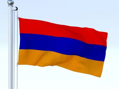 Animated Armenia Flag Low-poly 3D model