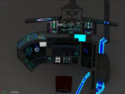 sci fi control station 1 Low-poly 3D model