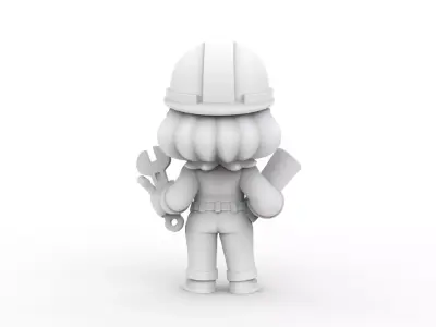 Cartoon Mechanic Girl 3D Printable 3D print model purchase