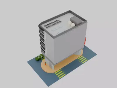 Hong Kong Building Pack 6 Low-poly 3D model