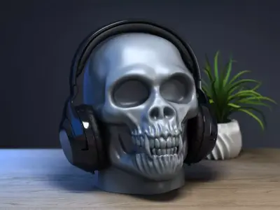 Skull gorilla headphone Stand 3D print model