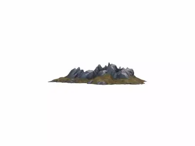 3d Model Mountain Range Barrier  3D model