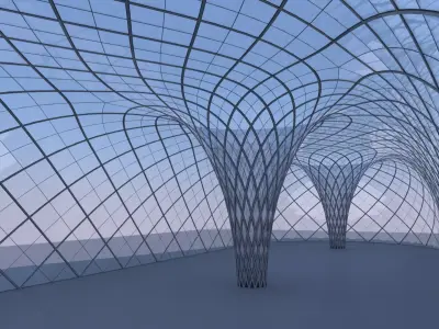 Glass building II 3D model