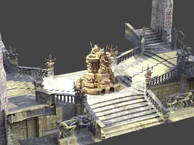 Gothic hall Fantasy 2  3D model
