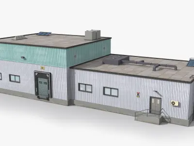 Factory x16 Low-poly 3D model