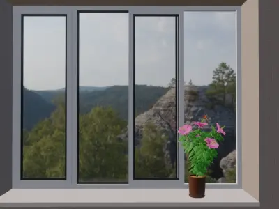 flower with butterfly 3D model