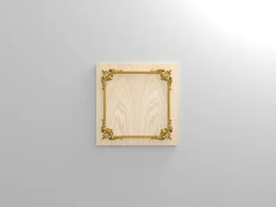Sheathing ornate wooden frame Low-poly 3D model
