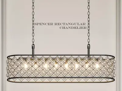 Spencer Rectangular Chandelier 3D model