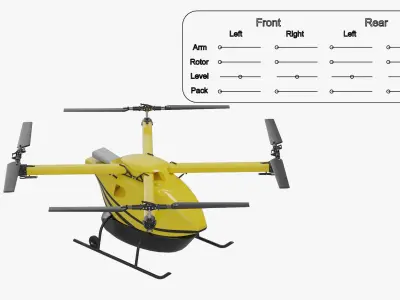  Aerial Cargo Delivery Drone Rigged 