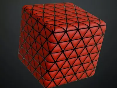 Red Sci-Fi Wall PBR Seamless Texture