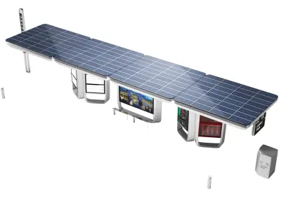 Sustainable urban solar bus station 3D model