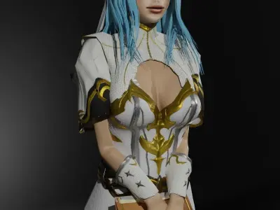 Holy Cleric Female Character - Fantasy 3D Model Low-poly 3D model