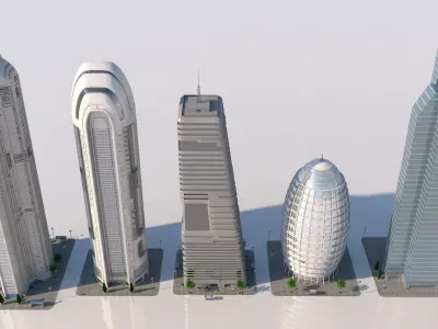 futuristic skyscrapers 3D model