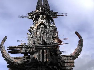 Sci fi City Satalite Science facility 7  3D model