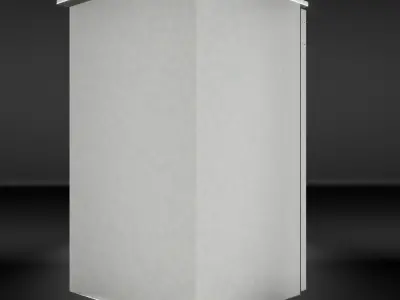 Refrigerator without handle Old Polus-10 PBR game-ready Low-poly 3D model