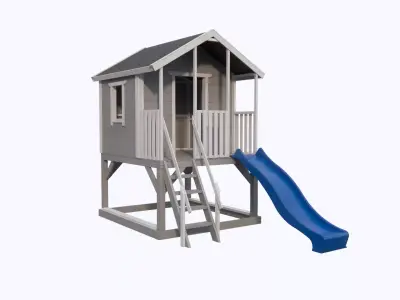 Playground wood playhouse backyard Domek dla Dzieci 3D model