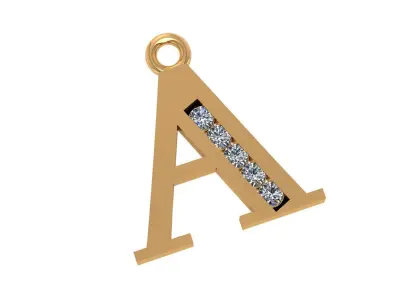 26 Alphabet pendant necklace charms 3dm models pack  3D print model