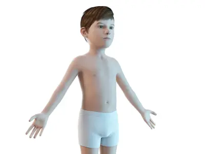  Full Kid Boy Anatomy Maya Rigged 