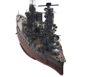 WW2 IMPERIAL JAPANESE NAVY Battleship 3D model