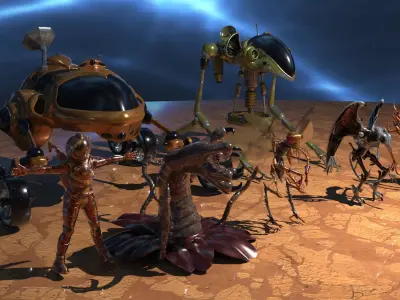 Space Creatures Pack 3D model