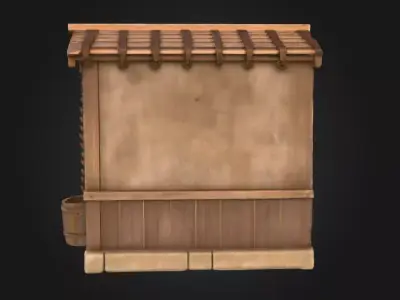 Mountain Tea House Slice Japanese Style Low-poly 3D model