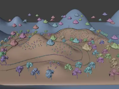 Mountainous Highlands Track - 3D Environments Low-poly 3D model
