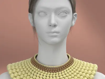 Vintage Pearl Necklace 3D model