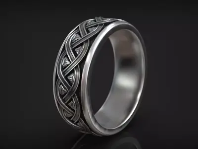 Antique Byzantine Leaf Ornate Wedding Band 3D print model