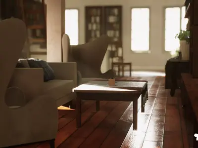 English Cottage Low-poly 3D model