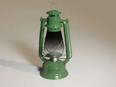 Old kerosene lantern Low-poly 3D model