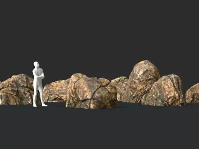 Sandstone Rocks 02 Low-poly 3D model