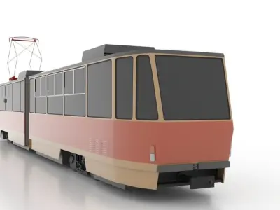 Tatra KT4Dt Low Low-poly 3D model
