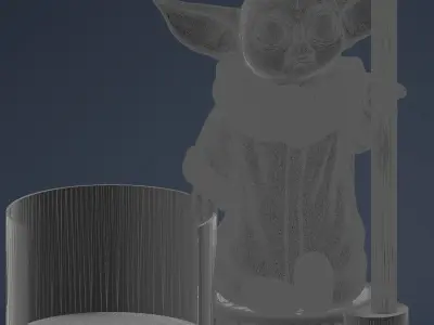 Baby Yoda Holding Coffee Filters 3D print model