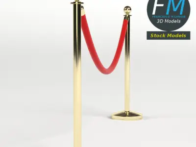 Red velvet rope 3D model