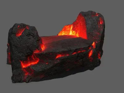 Volcanic Stair Low-poly 3D model