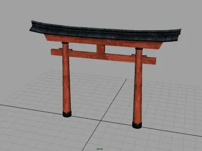 TORII GATE Low-poly 3D model
