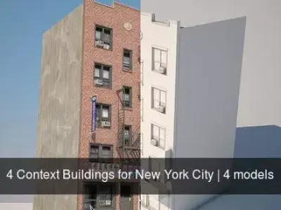 4 Context Buildings for New York City 3D Model Pack