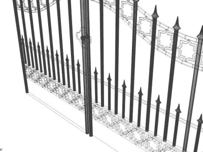 Steel Door Gate Type 4 3D model