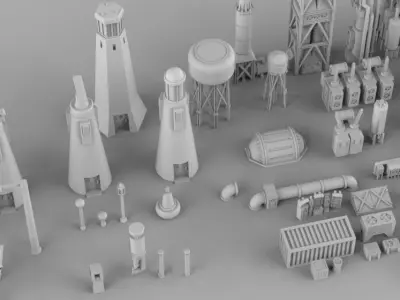 Infrastructure and Objectives Mega Pack 3D print model