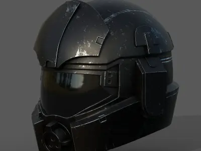 Helmet scifi military combat futuristic technology  fantasy  Low-poly 3D model
