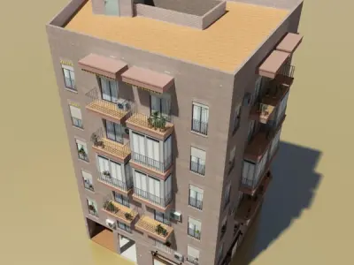 Photorealistic Low Poly Building Low-poly 3D model