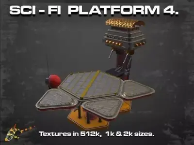 SCI-FI PLATFORM 4 Low-poly 3D model