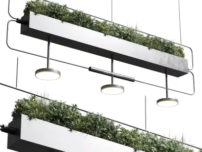 pot light pendant plant light hanging 07 3D model