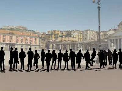 3D models of people silhouettes  Low-poly 3D model
