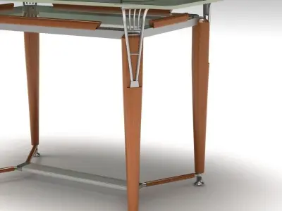 Glass Table 3D model 4