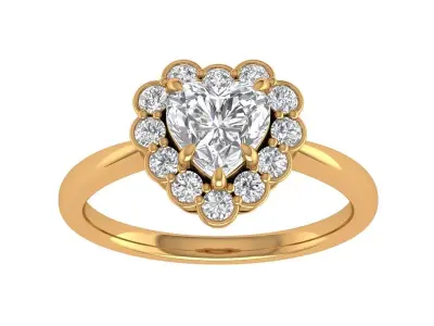 Heart Solitaire Ring 3D print model