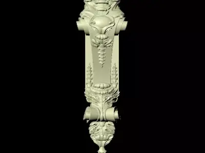 Central decor ornament for furniture 3D model 1131